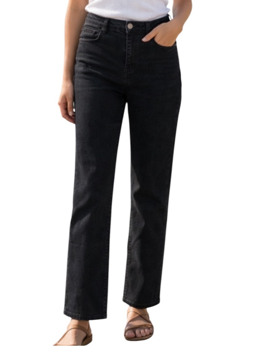 NYDJ Marilyn Straight Jeans 8 Stretch Tummy Control Lift Tuck Denim